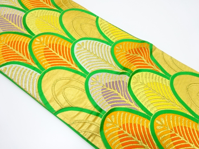 アンティーク　橋本織物製　青海波に若松模様織り出し袋帯（着用可）